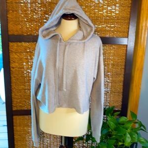 American Eagle gray large crop hoodie